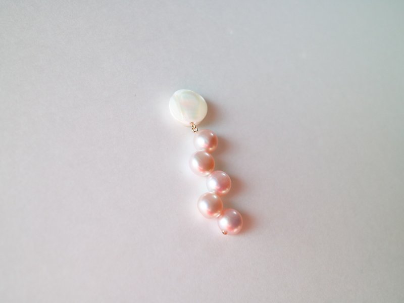 【LIMITED COLOR】SHIGUSA PIERCE PINK - 耳環/耳夾 - 石頭 粉紅色