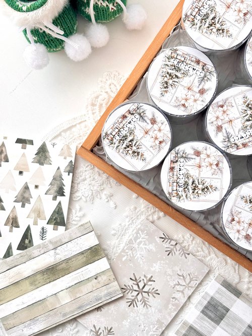White Whisper Christmas PET Tape - Shop ggaggong Washi Tape - Pinkoi