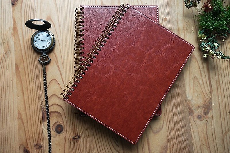 Spiral Planner-PU leather-Brown - Notebooks & Journals - Faux Leather Brown