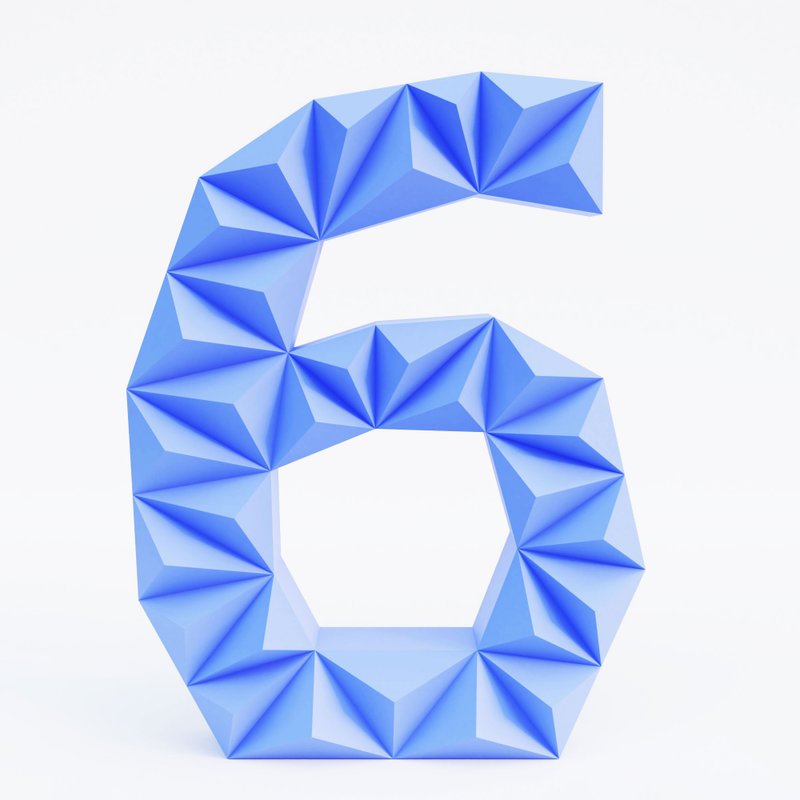 DIY Paper Number Six 3D Papercraft Printable PDF, height 50 cm - 手工藝教學/工具書 - 其他材質 