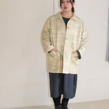 ウールの着物リメイク フード付きロングコート - ショップ