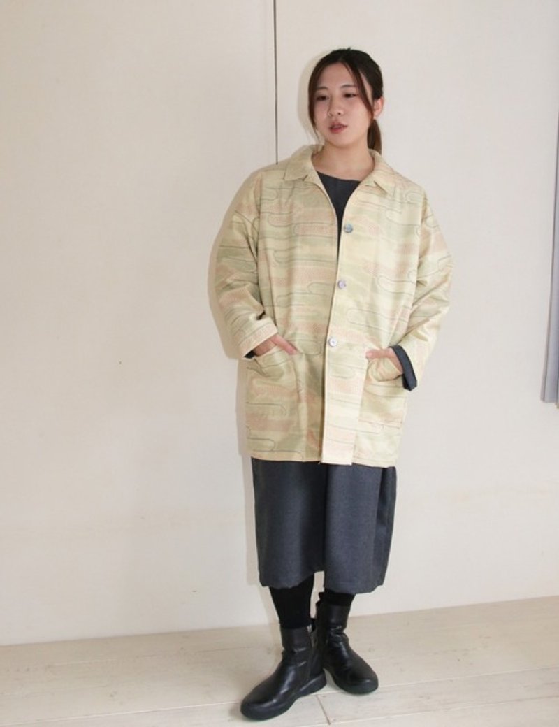 紬の着物リメイク シャツジャケット - 女大衣/外套 - 絲．絹 多色