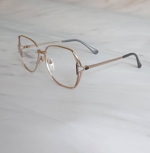 昨日好物 • yesterday nicethings R.Valentino 鈦合金 鑲嵌黑琺瑯金色金屬鏡框 VINTAGE老品全新