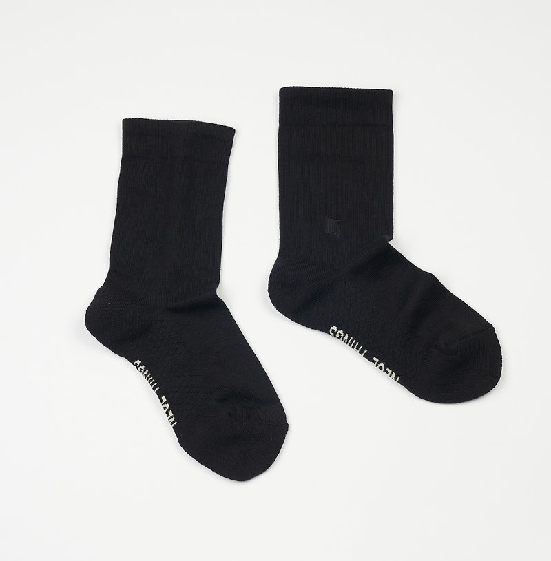 Basic Crew Socks Pima cotton (Black) - ถุงเท้า - ผ้าฝ้าย/ผ้าลินิน สีดำ