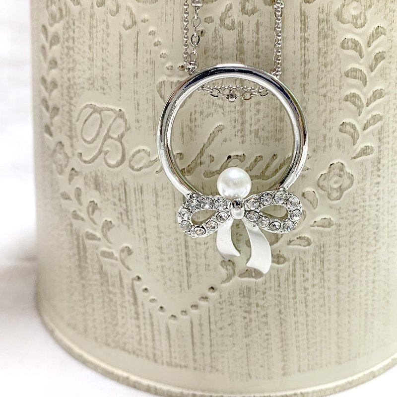 Hana Mokuba 珍珠蝴蝶結 - 項鍊 - 其他材質 