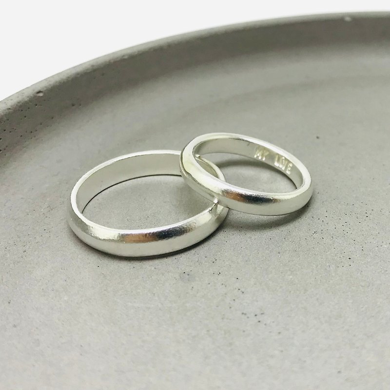Arc Silver Ring [Silver] Sterling Silver Handmade Ring. Lettering. Male Ring. Female Ring. Pair Ring. Single Ring - Couples' Rings - Sterling Silver Silver