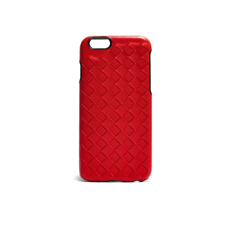 Red sheepskin braided iPhone 6s phone case - เคส/ซองมือถือ - หนังแท้ สีแดง