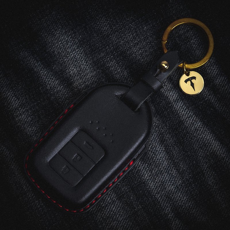 (Spot version) HONDA CRV CRV5 HRV Odyssey Fit car key leather case - Keychains - Genuine Leather Black