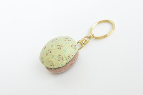 alma-handmade 軟綿綿鑰匙圈-綠碎花