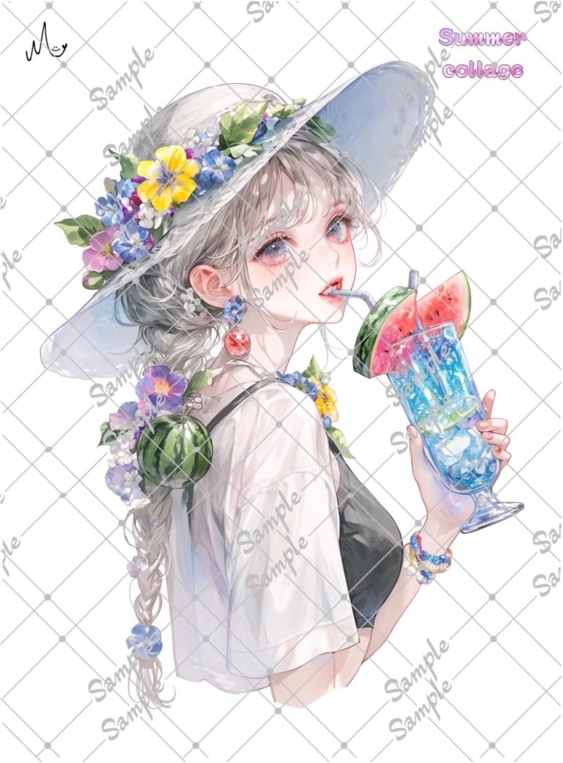 オリジナル人物ステッカー期間限定 Summerシリーズ 8月10日まで - 貼紙 - 紙 