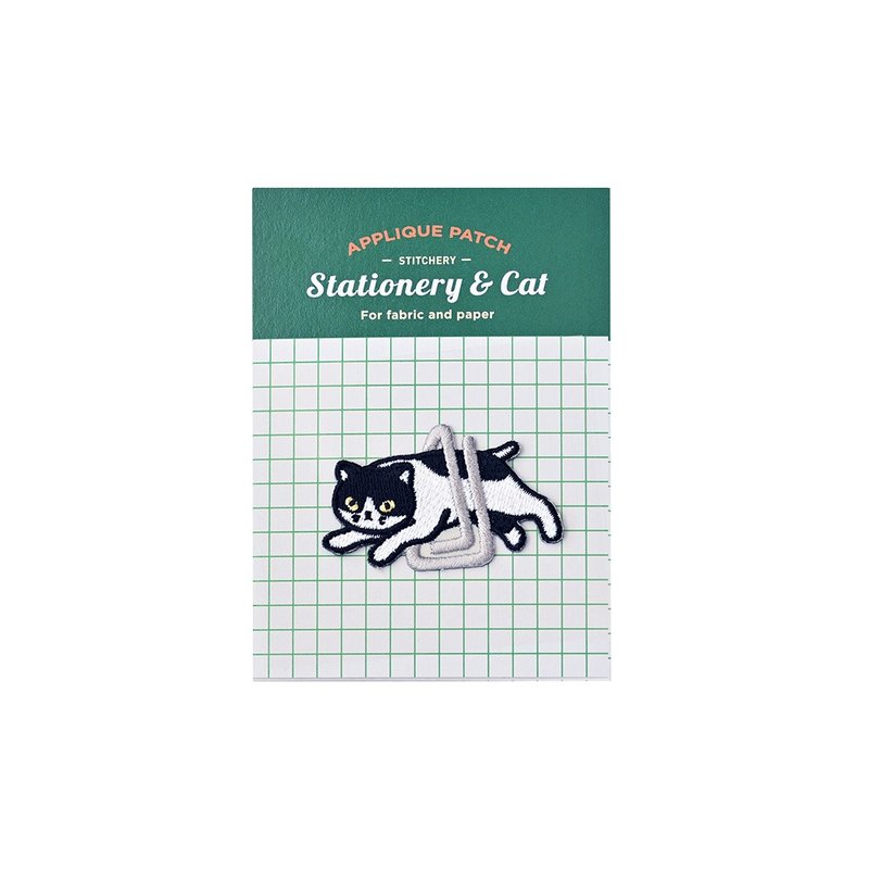 Stationery & Cat - Applique Patch - clip - Badges & Pins - Nylon 