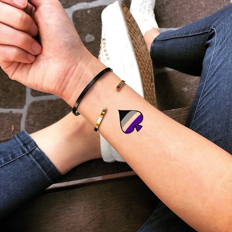 Asexual Temporary Fake Tattoo Sticker (Set of 2) - OhMyTat