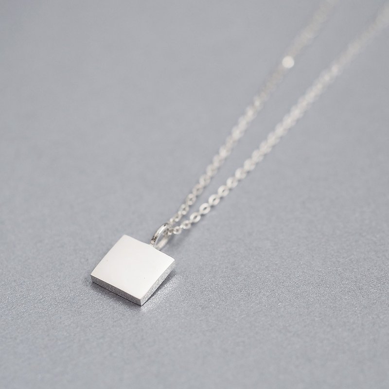tiny square necklace Silver 925 - Necklaces - Other Metals Silver