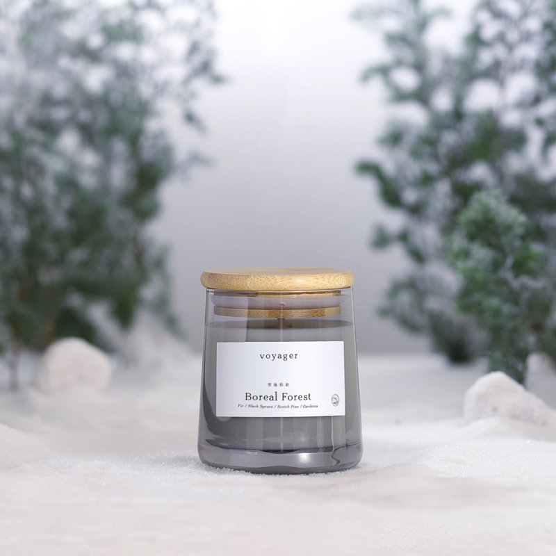 Wood Six | Cedar Needle Natural Essential Oil Scented Candle | voyager - เทียน/เชิงเทียน - แก้ว สีเทา