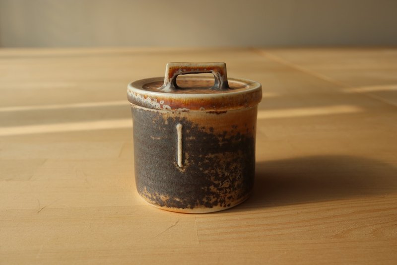 柴燒迷你小茶葉罐 / 席之罐 - 茶壺/茶杯/茶具 - 瓷 橘色