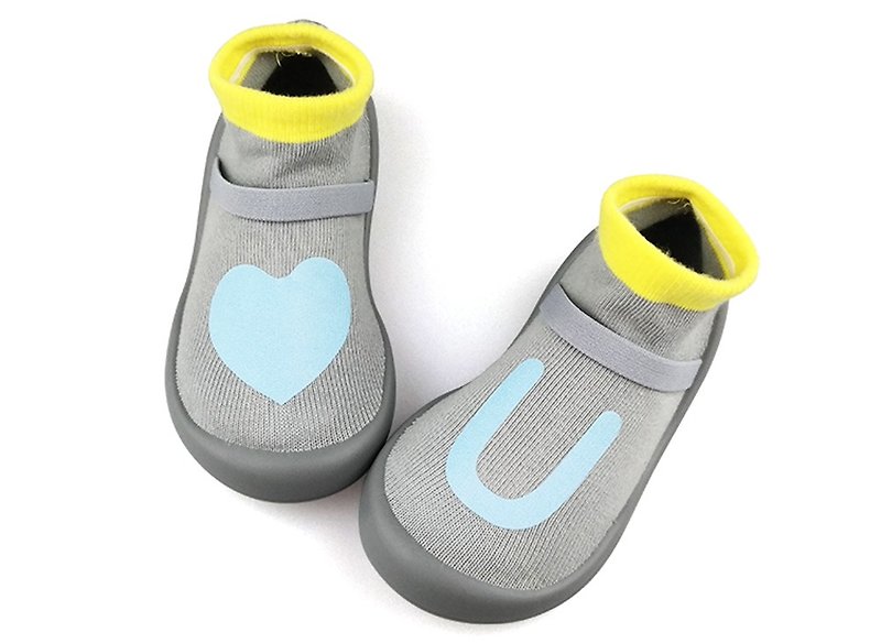 【Feebees】CIPU聯名系列_愛你U_灰 (學步鞋 襪鞋 童鞋 台灣製造) - 童裝鞋 - 其他材質 灰色