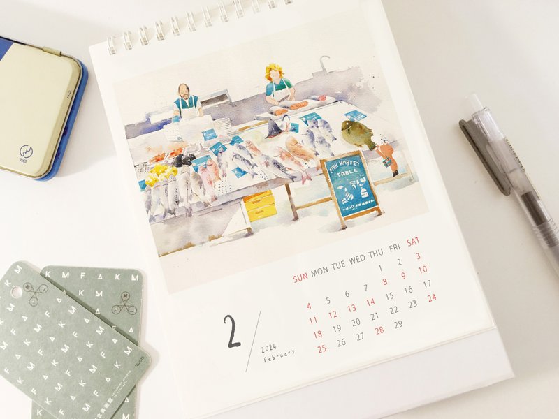 2024 黃鼻子X嗚嗚 逛逛 - calendar 桌曆/小掛曆預購 - 日曆/月曆/年曆 - 紙 白色