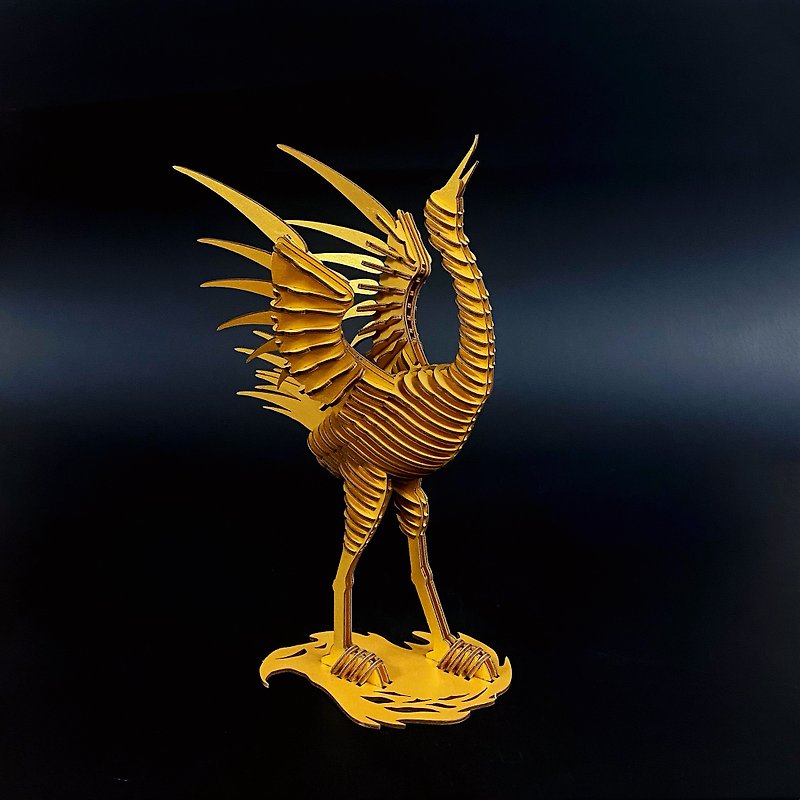 Golden crane 3D ornaments DIY hand-made