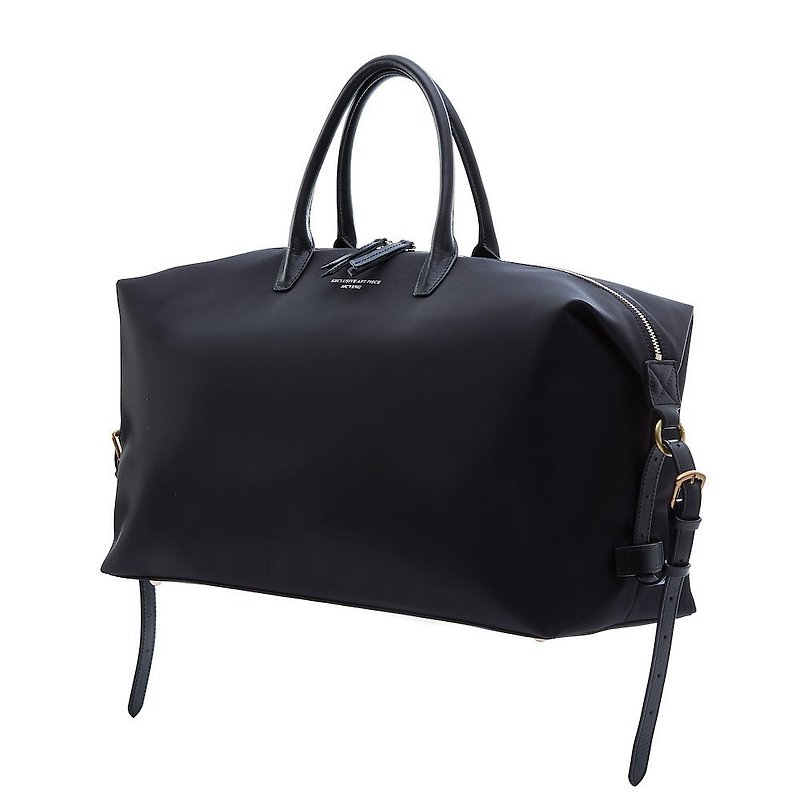 SL Duffle Bag/Boston Bag-Black Waterproof Nylon - กระเป๋าถือ - ไนลอน สีดำ