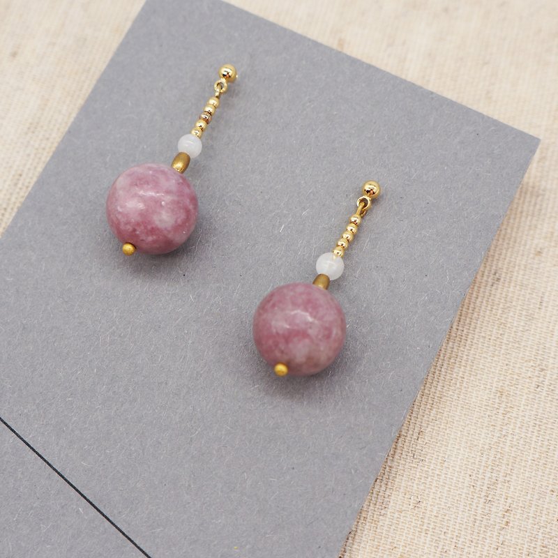 Mauve Decade gold-plated ear pins