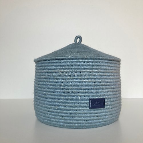 KOTTOSH ART Jute Basket storage with lid 22 cm x 24 cm
