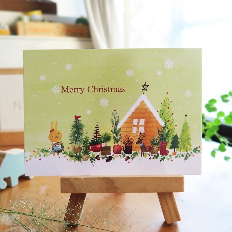 Merry christmas postcard - การ์ด/โปสการ์ด - กระดาษ สีเหลือง