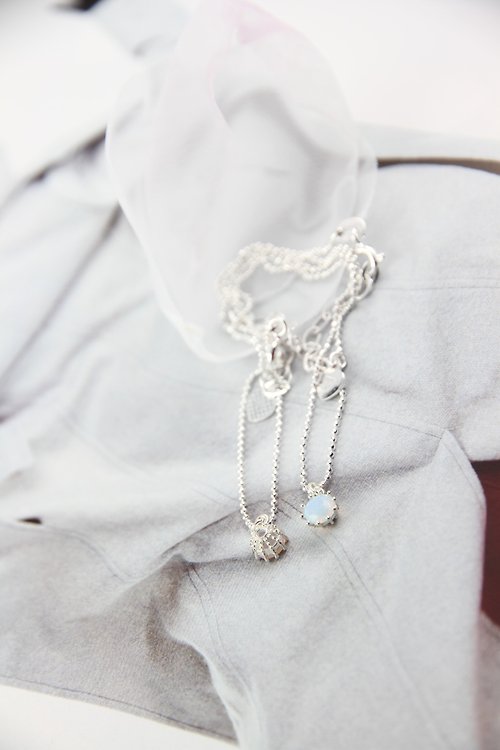 AGF SHOP 輕奢全純銀飾 新銳設計師展售系列 施華洛世奇水晶 海藍寶石 腳鍊