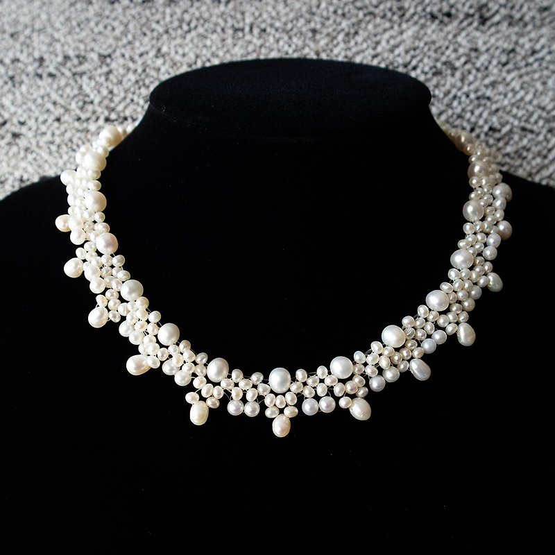 珍珠裝飾/婚慶/特別版 - 項鍊 - 珍珠 白色