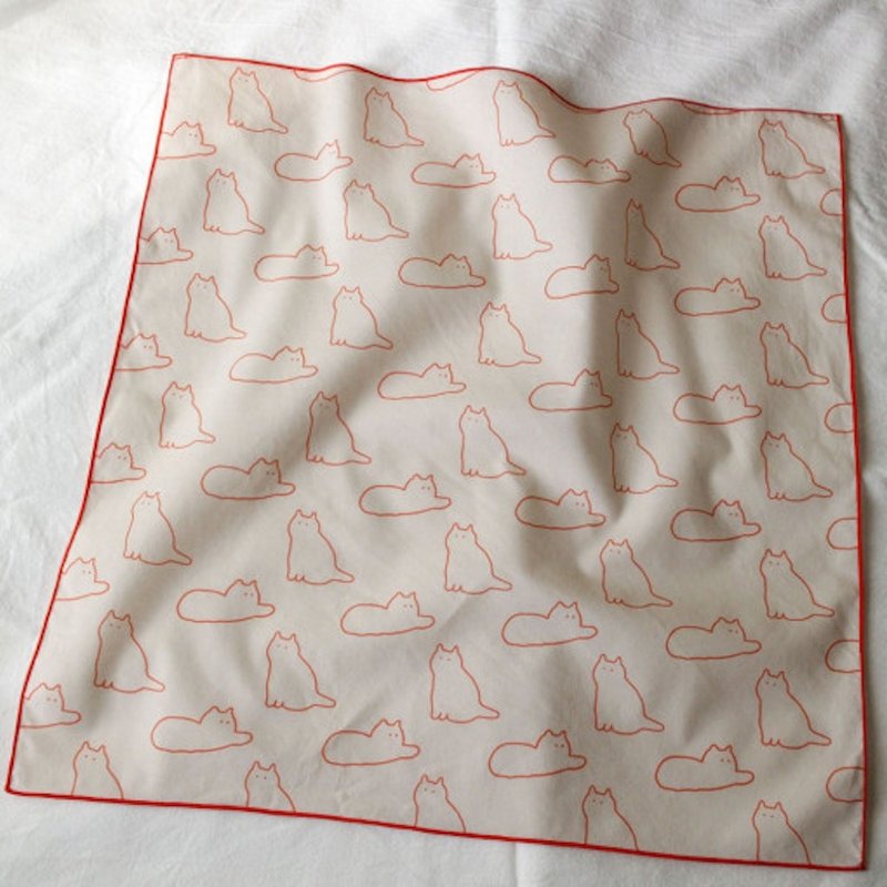 handkerchief (Red cat) - 其他 - 棉．麻 紅色