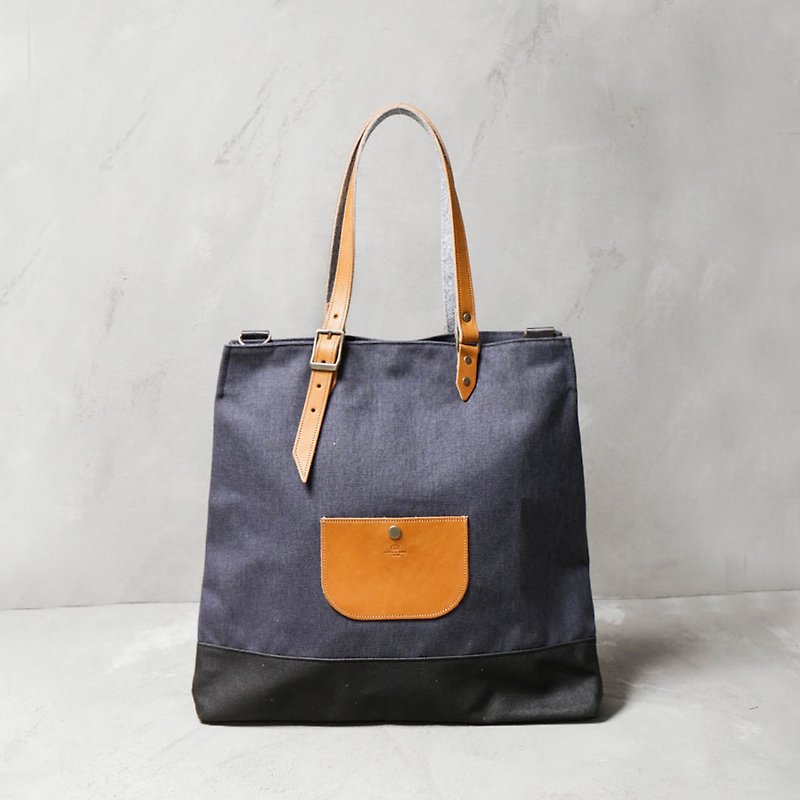 【icleaXbag】 Pocket Tote bag  DG30 - Messenger Bags & Sling Bags - Genuine Leather Gray