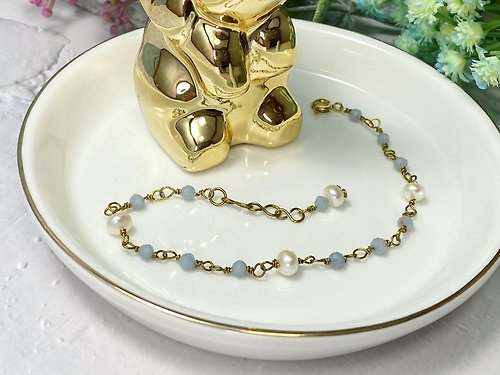 鯨象手作 Jing-Siang Handmade Jewelry 天使石 珍珠 黃銅手鍊