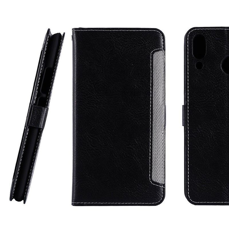 ASUS ZenFone 5 Front Retractable Side Lift Leather Case - Black (4716779659603) - Phone Cases - Faux Leather Black