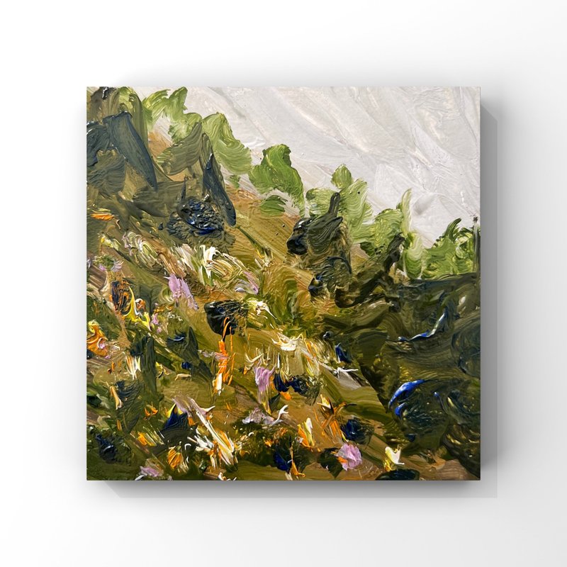 Ukraine Painting Ukrainian Mountain Landscape Art Carpathian Herbs Wildflowers - 海報/掛畫/掛布 - 其他材質 多色