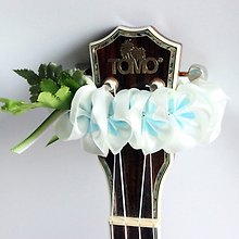 ribbon lei for ukulele,pink plumeria,ukulele accessories,ukulele
