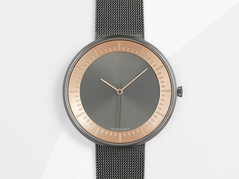 灰色 x 玫瑰金色 MG003 max | 鋼帶 - 女錶 - 不鏽鋼 灰色