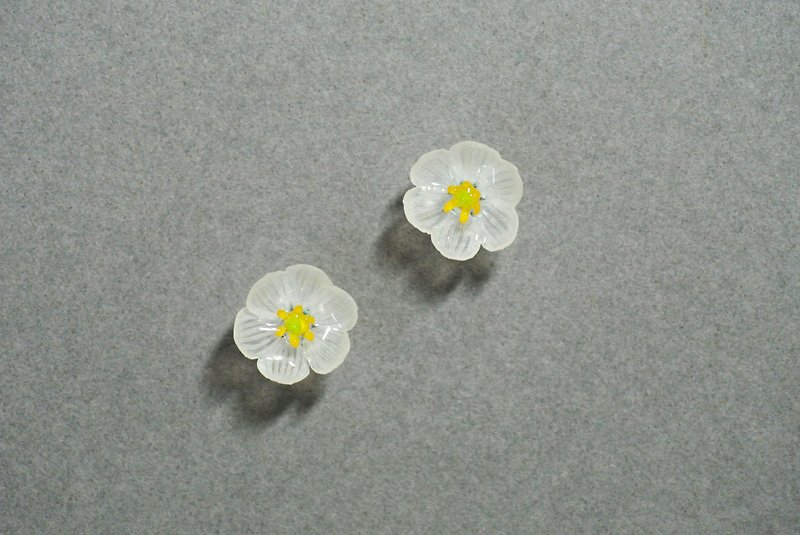 Mountain lotus flower earrings - ต่างหู - กระดาษ สีใส
