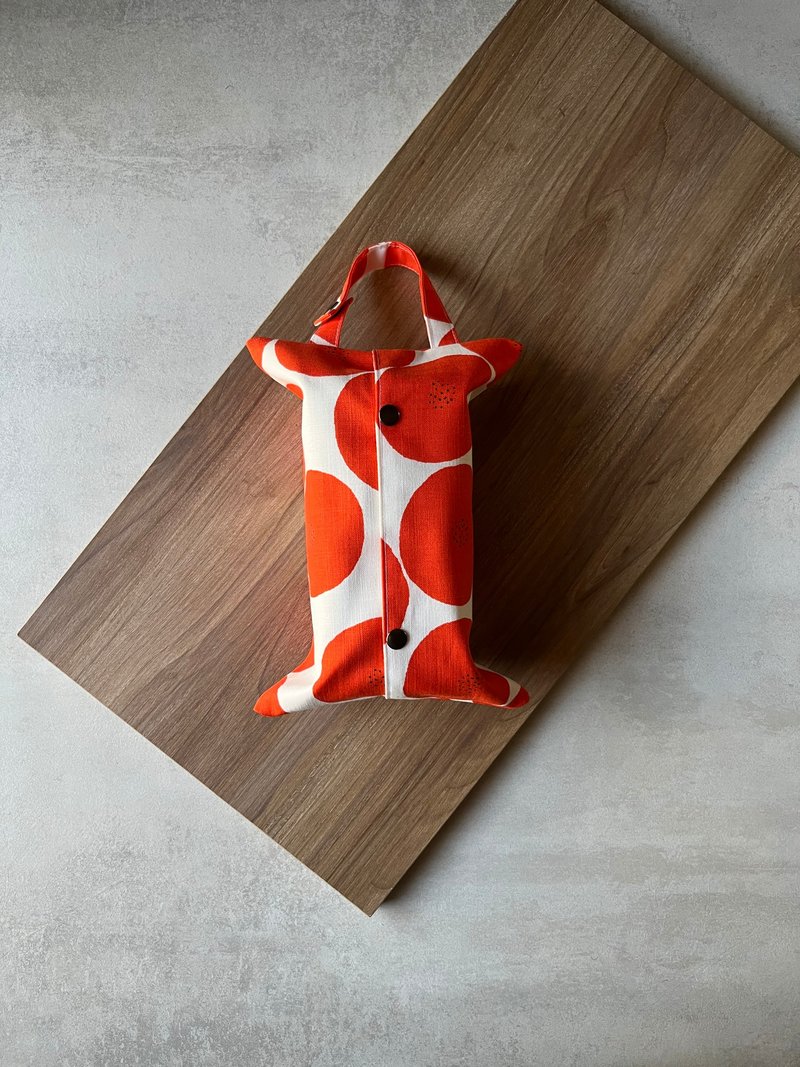 Hanging toilet paper bag丨Tomato bean paste white background - Tissue Boxes - Cotton & Hemp 