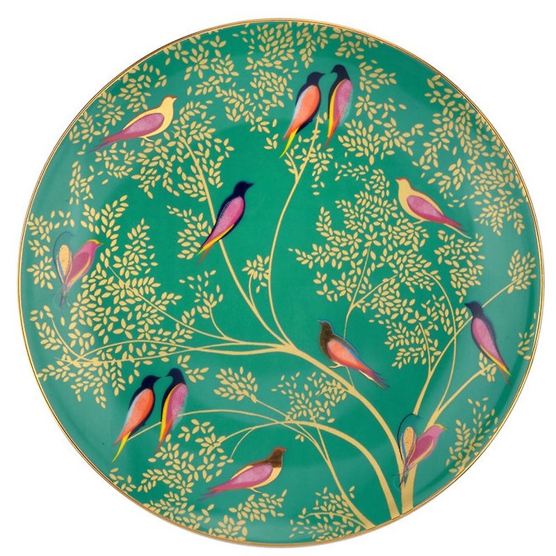 Sara Miller London for Portmeirion Chelsea Collection Cake Plate - Dark Green - Plates & Trays - Porcelain Green