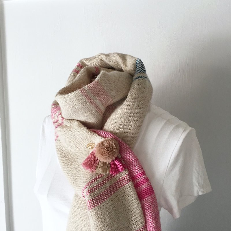 [Stall pin] Pink & Beige Mix "3" - Brooches - Wool Pink