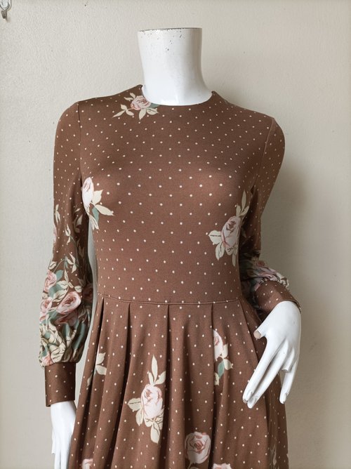 70s Vivid Hanae Mori Ban-Lon print shirt dress,button up