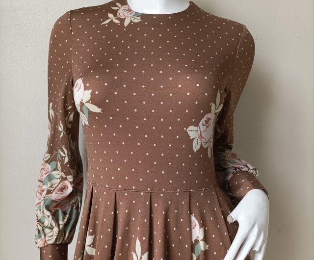 70s Vivid Hanae Mori Ban-Lon print shirt dress,button up