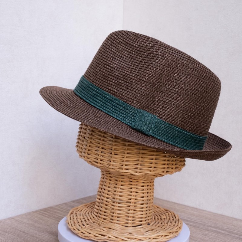 Paper Jazz Hat Mist Forest Paper Thread Woven Made in Taiwan - หมวก - กระดาษ สีนำ้ตาล