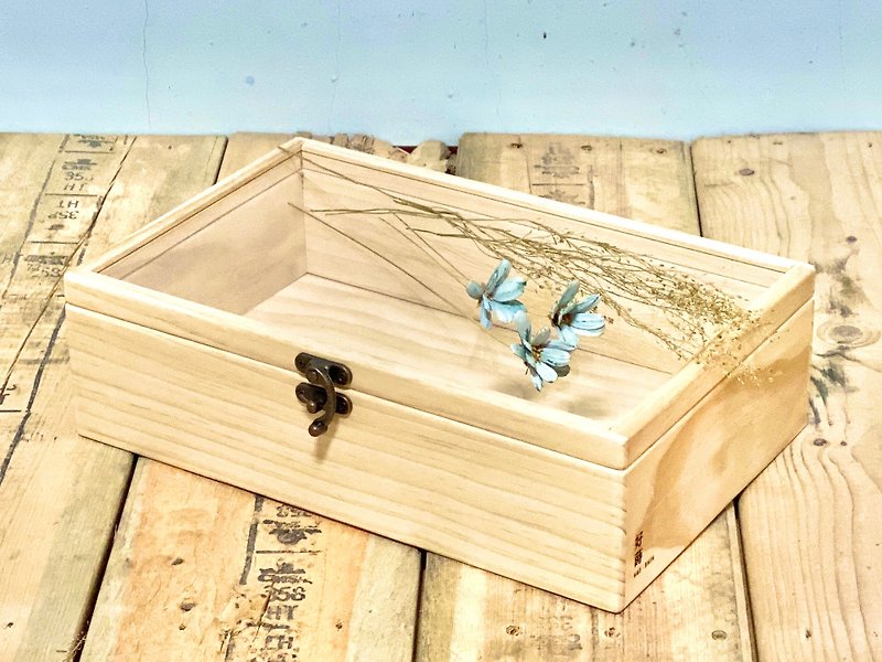 Minimalist wooden box with transparent cover No. 2 box [30 x19 x8.7] - Woodwork Series - กล่องเก็บของ - ไม้ 