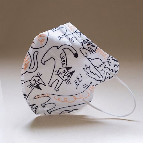 YEH & YEH 貓咪3D立體口罩白色款 - 一盒10入每片獨立包裝