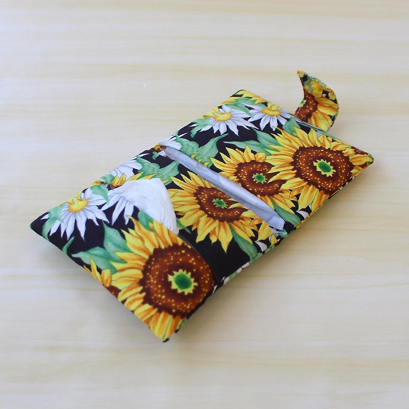 Sunflower dual-purpose facial tissue bag / sundries bag sanitary napkin bag - กระเป๋าเครื่องสำอาง - ผ้าฝ้าย/ผ้าลินิน สีเหลือง