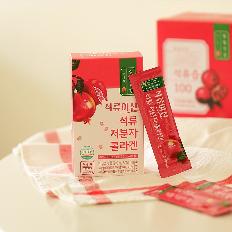 Pomegranate low molecular weight collagen jelly (box of 10 packs) - อาหารเสริมและผลิตภัณฑ์สุขภาพ - สารสกัดไม้ก๊อก 