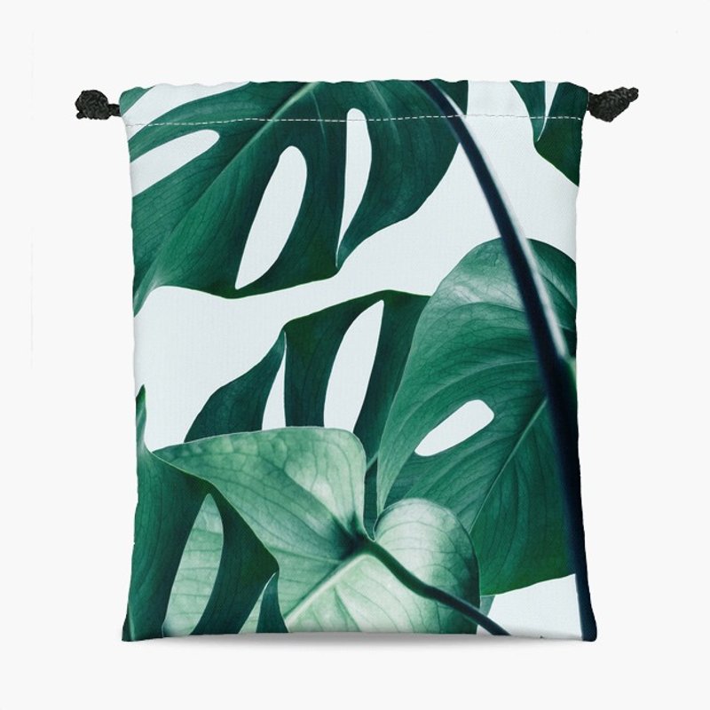 Drawstring Pouch - 束口袋 - Monstera - 化妝包/收納袋 - 其他材質 
