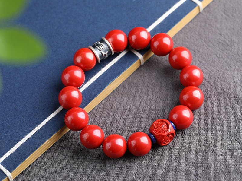 The new American natural raw ore cinnabar emperor sand bracelet cinnabar content is as high as 95% - Bracelets - Gemstone 