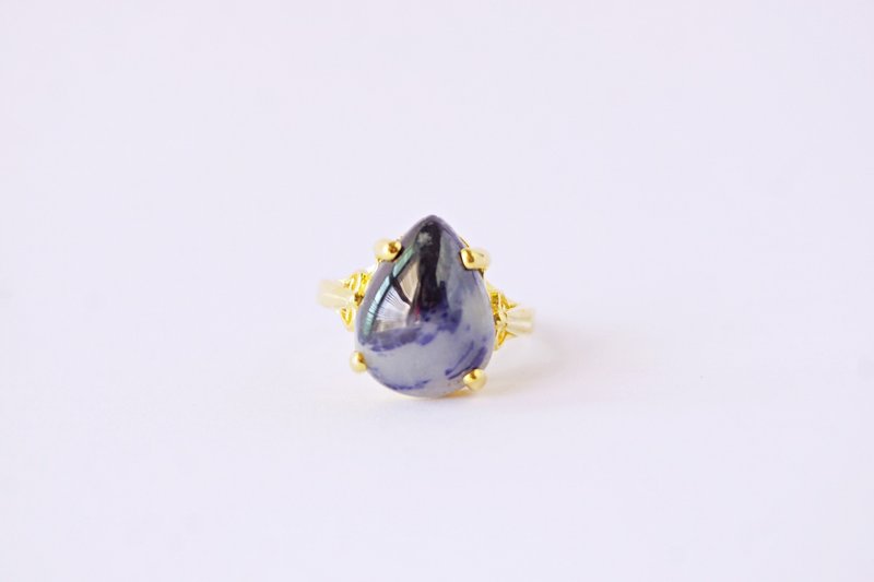 Natural  Blue Sapphire 12 Cts Ring Sterling Silver 925 With Gold Plated 9 US. - 戒指 - 純銀 藍色