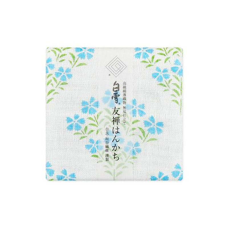 京友禪染手帕 / 碎花 藍色 - 手帕 - 棉．麻 藍色